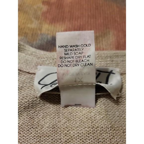 Vintage Gabriella T Linen Blend Floral Cardigan Womens Size 1X Italy Long Sleeve - Picture 3 of 12